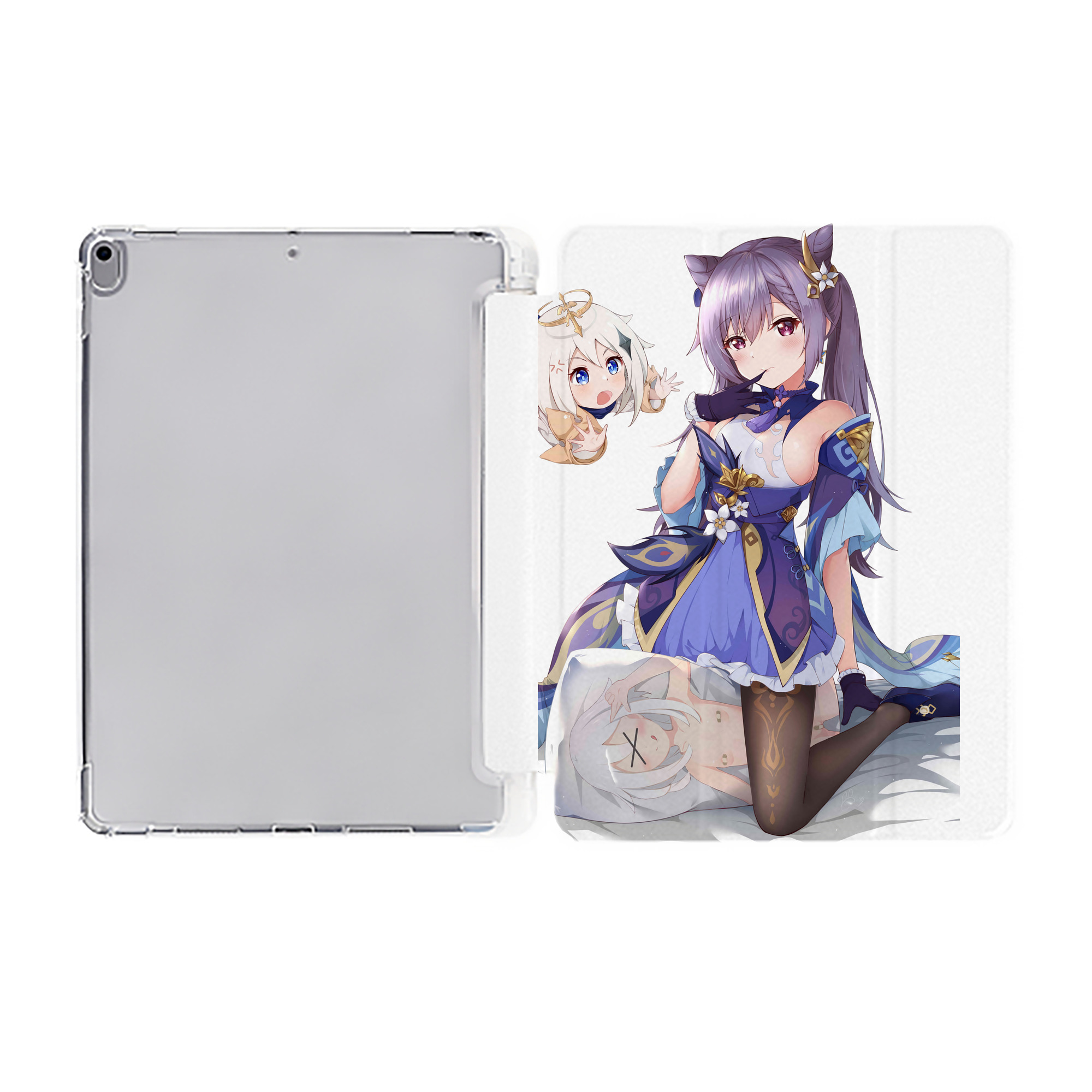 げんし神 刻晴 こくせい genshin Kokusei IPad ケース ペン収納付き 三つ折りスタンド PUレザー×シリコン 対応機種9.5/10.5/10.9インチ